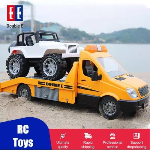 Double E E674 1/18 RC Truck Trailer Radio Controlled Car Tractor Traffic Police Road Wrecker construction vehicle toy for kids