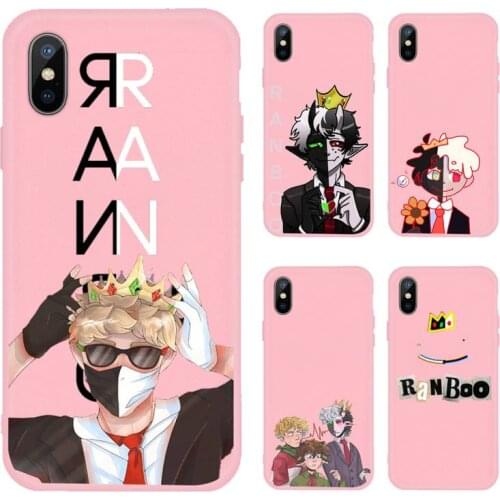 Ranboo Dream Smp anime Phone Case Candy Color for iPhone 6 7 8 11 12 s mini pro X XS XR MAX Plus protective shell capa