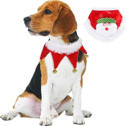 Christmas Pet Saliva Towel Dog Accessories for Small Dogs Christmas Dog Costume Dog Scarf Triangular Bandage Pet Supplies