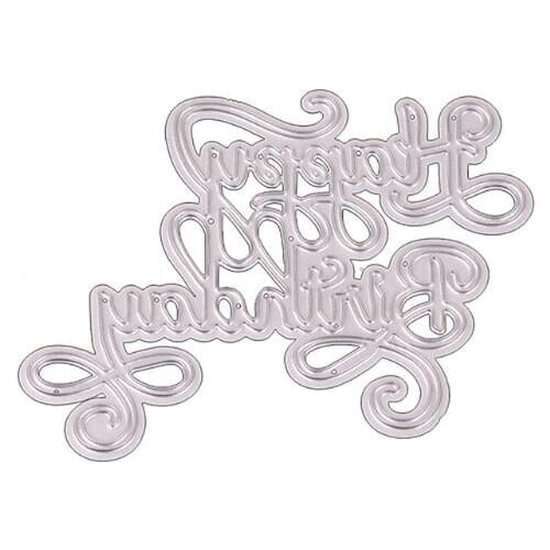 Happy birthday Metal Cutting Dies DIY Scrapbooking Paper Stamping Die Decor E15B