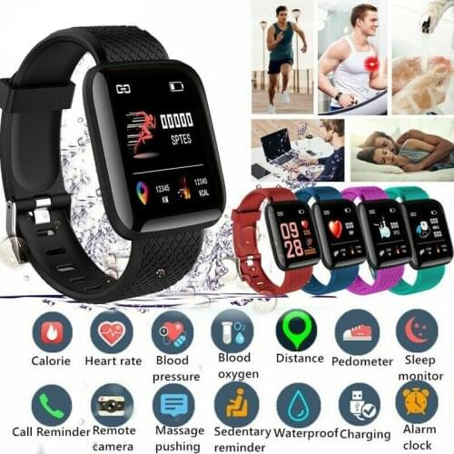 116 PLUS Color Screen Smart Watch Heart Rate Blood Pressure Waterproof Fitness Tracking Watch Smart Bracelet Watch Sport Fitness