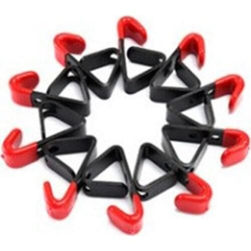 Garage Garden Tool Organizer Steel Wall Mount Hooks 10 Pack Garage Storage Utility Hooks Black+Red Iron Garage Hook