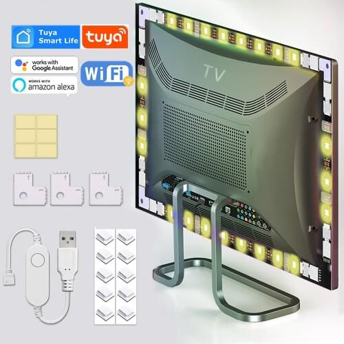 TUYA Light Strip USB WIFI 5V TV LED Strip Alexa Google Assistant Smart Life RGB Strip For LG Toshiba Samsung Backlight