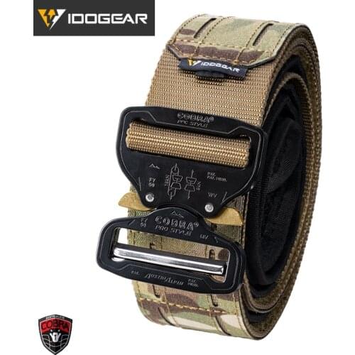 IDOGEAR 2" Tactical Belt Metal COBRA Buckle Laser MOLLE Mens Belts Quick Release 3421