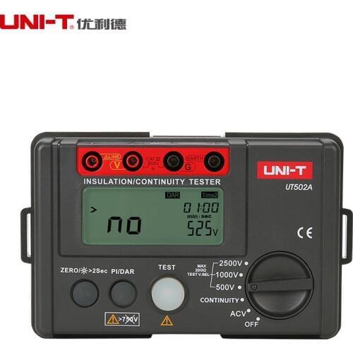 UNI-T UT502A Insulation Resistance Megohmmeter Voltmeter 2500V Test Continuity Tester w/LCD Backlight