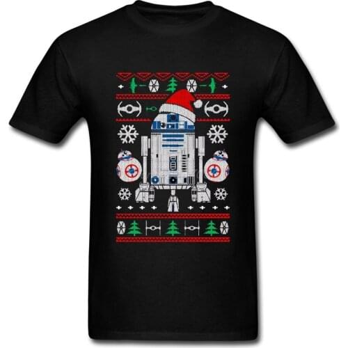 Unique Design R2d2 Ugly Sweater Christmas T-Shirt. Summer Cotton Short Sleeve O-Neck Mens T Shirt New S-3XL