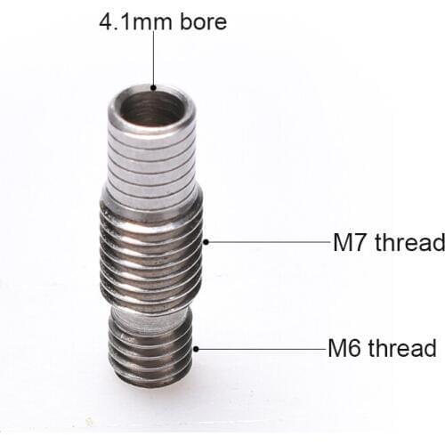 V6 Stainless steel Nozzle Throat Feeding Tube Throat for 1.75/3.0mm filament No Teflonto Ptfe Tube