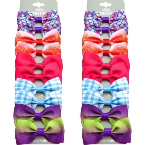 20PCS/Lot Lovely 5 Styles Lattice Hairpins Grosgrain Ribbon Bow Clips 2020 Korean Creativity Hair Accessories For Baby Girls NEW