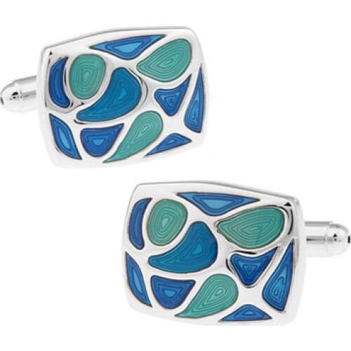 IGame Factory Price Retail Mens Cufflinks Green Color Brass Material Enamel Design Cuff Links