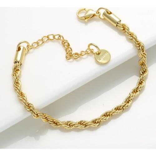 ZHUKOU Simple Punk Stainless Steel Bracelet for Men Women Twisted snake Chains Vintage women men bracelets wholesale VL97