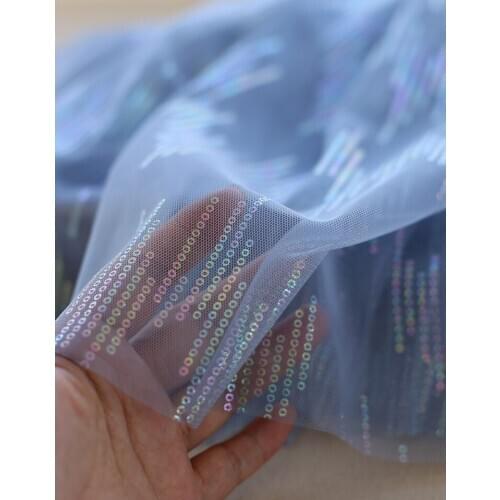 1Meter 150cm wide Sequin Soft Mesh Pleating Lace Fabric DIY Crafts Sewing Suppies Decoration Accessories for Garments Lace Trim