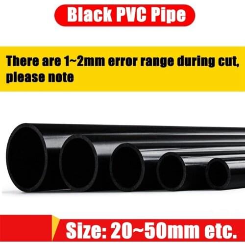 1pc O.D 20~50mm Black UPVC Pipe Aquarium Fish Tank Water Supply PVC Tube Garden Irrigation Watering Fitting Water Tube 50CM Long