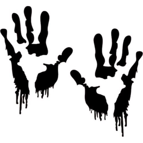 18cm*16.3cm Zombie Hand Print Walking Dead Fashion Vinyl Car Sticker Black/Silver S3-4653
