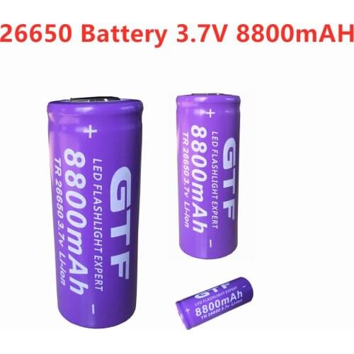 2021 100% New 3.7V 26650 Battery 8800mAh Li-ion Rechargeable Battery for LED Flashlight Torch Li-ion Battery Accumulator Battery