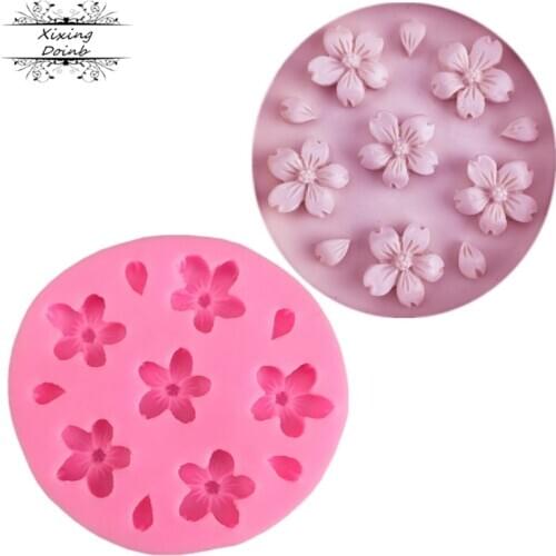3D cherry shape silica gel mold flower shape candy chocolate cake decoration tool Kitchen Baking Products decoration tool