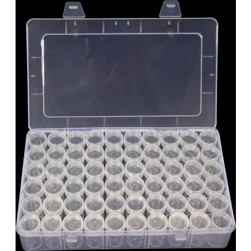 60 Bottles Box Transparent Container Case Diamond Painting Accessories Diamond Embroidery Beads Storage Box Organizer Tools