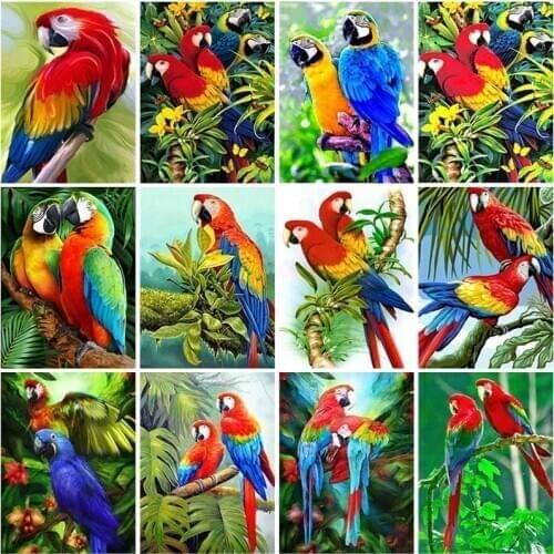DIY Pet Parrot 5D Diamond Painting Full Square Round Resin Mosaic Animal Diamante Embroidery Cross Stitch Kits Home Wall Decor