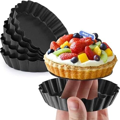 Non-Stick Tart Quiche Flan Pan Molds Removable Loose Bottom Pizza Cake Mold Round Dessert Pastry Cream Fondant Bakeware Tools