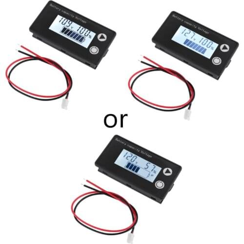 Battery Capacity Indicator DC 8V-100V Lead Acid Lithium LiFePO4 Car Motorcycle Voltmeter Voltage Gauge 12V 24V 48V 72V Jones