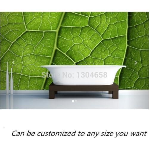 Free shipping custom large mural Detailed Leaf Wall Mural sofa bedroom TV backdrop wallpaper kitchen bathroom