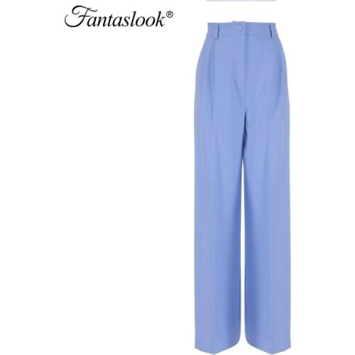 Green Pants Women Casual High Waist Long Pants Solid Button Up Wide Leg Pants Autumn Pockets Straight Pants Loose Trousers Mujer
