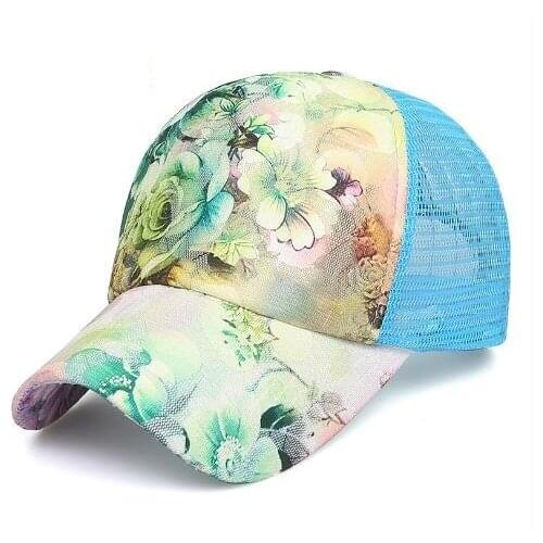 Denim Baseball Cap Men Women Embroidery mesh flower Snapback Hat Casquette Summer Sports USA Hip Hop Cap Gorras