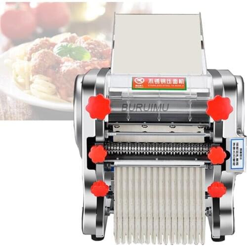 Electric Noodle Press Machine Pasta Maker Small Commercial Stainless Steel Dough Cutter Dumplings Roller Noodles For Home Use