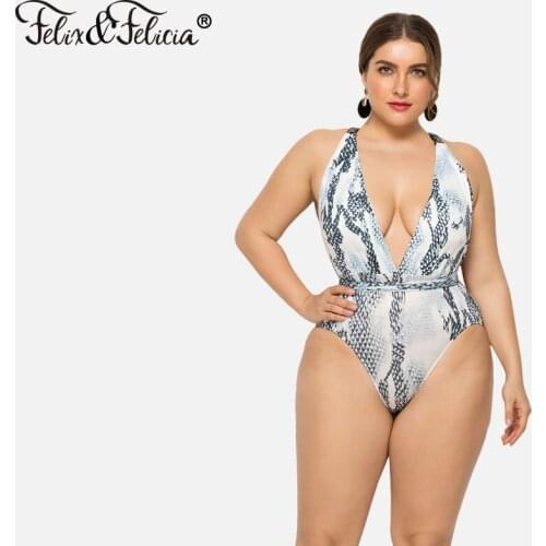 FELIX & FELICIA One Piece Swimsuit Women 2020 Sexy Female Push Up High Waist Swimwear Halter Plus Size Swimming Suit Beach Wear