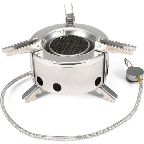 6000W Camping Gas Stove Burner Windproof Foldable Camping Stove Backpacking Hiking Outdoor Cooking Stove with Piezo Ignition