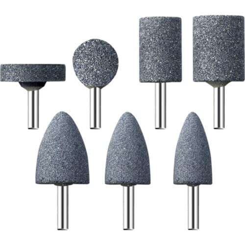 Abrasive Stone Points Set Grinding Wheel Polishing Head Bit with 1/4-Inch Shank 7Pcs Grinding Stones