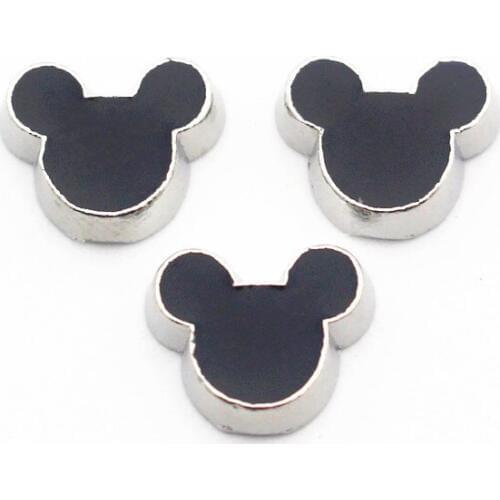 Hot selling 10pcs/lot mouse Alloy Silver floating charms living glass memory floating lockets diy Accessory pendant