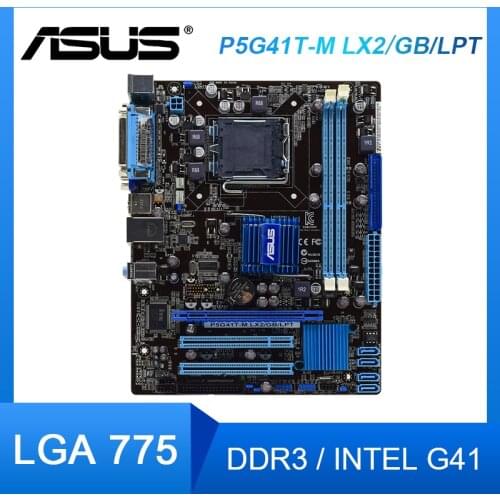 ASUS P5G41T-M LX2/GB/LPT Intel G41 Motherboard LGA 775 DDR3 support Core 2 Extreme Quad cpus VGA USB2.0 PCI-E X16 Placa-mãe