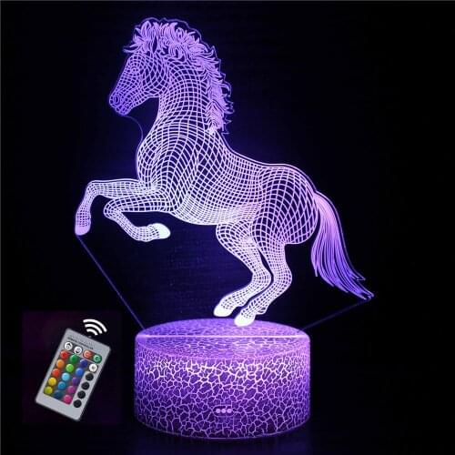 Unicorn 3D Lamp Illusion Led Night Light for Kids Sleeping Bedroom Decoration Lights Creative Gift Birthday Christmas Toys