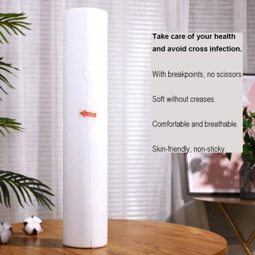50pcs 1Roll Disposable Massage Table Cover Non-Woven Spa Salon Bed Sheet Roll Paper Sheets for Massage Tattoo 50x70cm White
