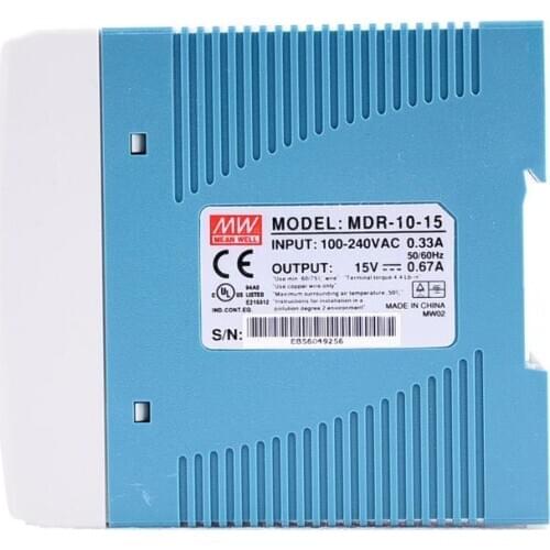 Original Mean Well MDR-10-15 DC 15V 0.67A 10W meanwell Single Output Industrial DIN Rail Power Supply