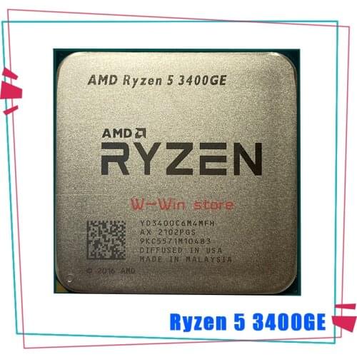 AMD Ryzen 5 3400GE R5 3400GE 3.3 GHz Quad-Core Eight-Thread 35W CPU Processor YD3400C6M4MFH Socket AM4