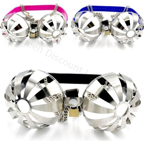 Adjustable Stainless Steel Hollow-out Bra Female Chastity Device Nipple Breast BDSM Restraints Bondage Slave Sex Toys For Woman
