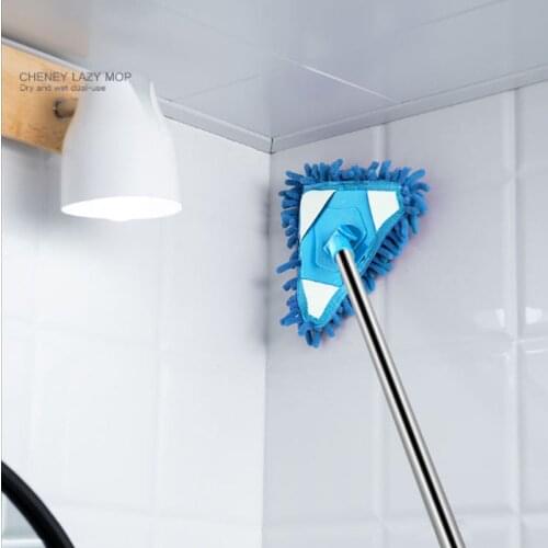 Telescopic Rod Mop 180 Rotating Microfiber Home Mop Multi-purpose Triangle Dust Mop Cleaning Tool Magic Mop For Ceiling Corner
