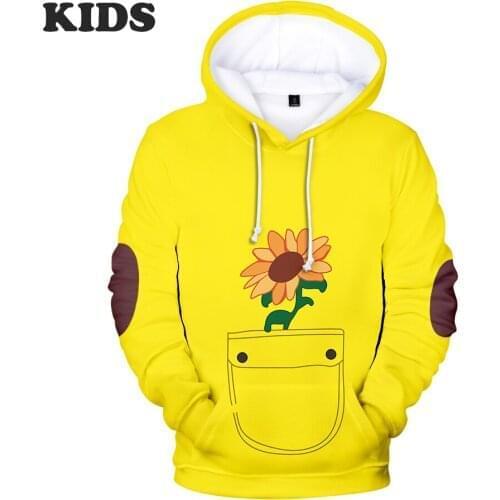2 To 14 Years Old Childrens Hoodie Wonder Egg Priority Hoodie Aesthetic Sun Flower Pocket Same Paragraph Hoodies Casual Anime