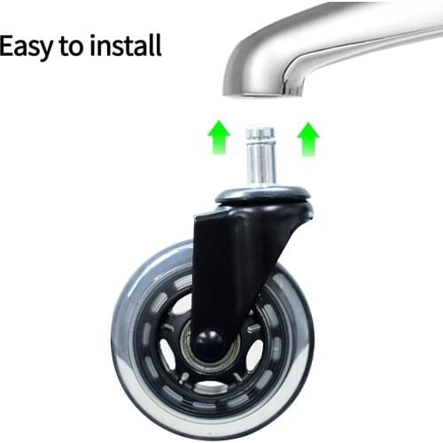 Universal Mute Office Chair Caster Wheels Replacement Casters Rubber Soft Safe Roller Furniture Wheel Hardware