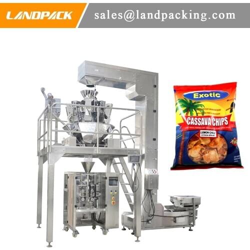 High-Precision Weighing Cassava Chips Vertical Packaging Machine With Multihead Weigher