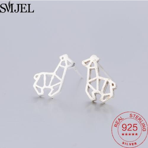 SMJEL Trendy 925 Sterling Silver Cute Deer Earrings Women Girl Kids Animal Birthday Gift Sterling-silver-jewelry pendientes