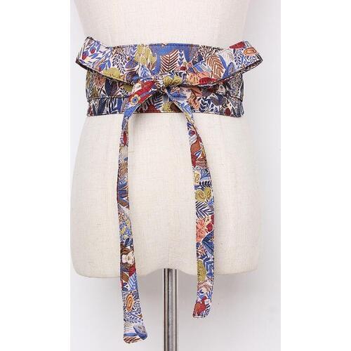 Womens runway fashion vintage print Cummerbunds female vintage Dress Corsets Waistband Belts decoration wide belt R2160