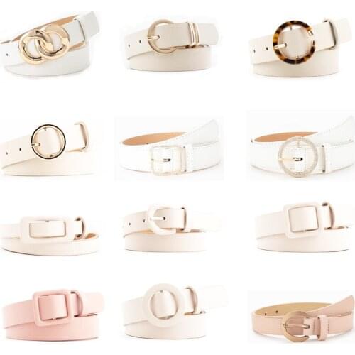 12 Styles Multiple Colour Women Belts Luxury Brand Single And Double Loop Buckle PU Strap Jeans Trousers Casual Waistband