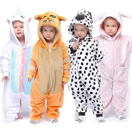 Winter Children Kigurumi Flannel Boys Girls Pajamas Onesie Kids Unicorn Sleepwear Stitch Panda Pyjamas Kids Baby Pijamas