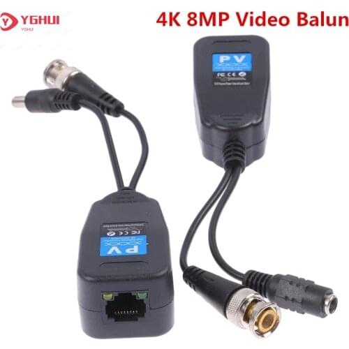 10 Pairs 8MP CCTV Video Power Balun Passive Transceiver BNC To RJ45 Connector For AHD CVI TVI CVBS Camera