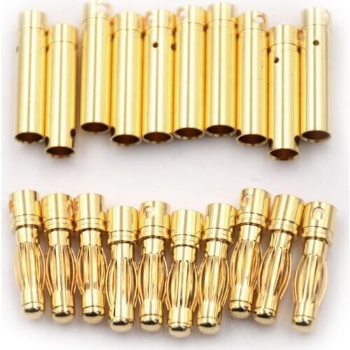 10Pair 4mm RC Battery Gold-plated Bullet Banana Plug High Quality Male Female Bullet Banana Connector