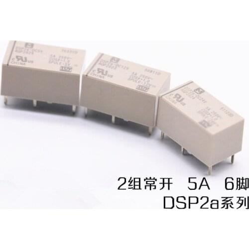 10PCS/Lot Relay DSP2a-DC5V DC12V DC24V 5A 6PIN 2 Groups Are Always Open
