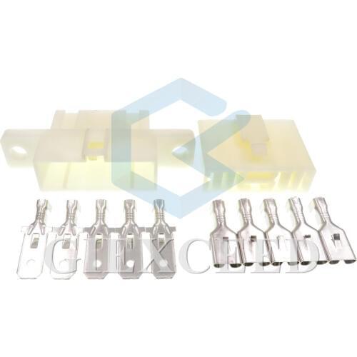 2 Sets 5 Pin 7.8mm Automotive Connector Plugs Female Male Auto Sockets With Screw Mounting Holes