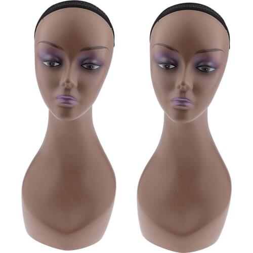 2-Packs Realistic Female Mannequin Head Bust Wigs/Hat/Jewelry Display Tools